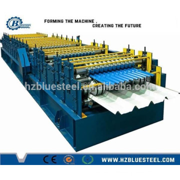 CE Approved PLC Control Hydraulic Glazed Iron GI PPGI Double Layer IBR Plate Cold Roll Forming Machine